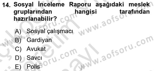Sosyal Hizmet Kuruluşları Dersi 2020 - 2021 Yılı Yaz Okulu Sınav Soruları 14. Soru
