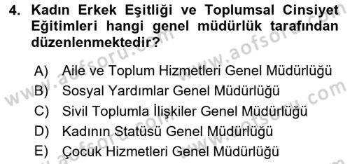 Sosyal Hizmet Kuruluşları Dersi 2020 - 2021 Yılı Yaz Okulu Sınav Soruları 4. Soru