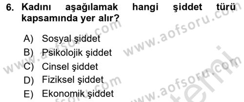 Sosyal Hizmet Kuruluşları Dersi 2023 - 2024 Yılı (Vize) Ara Sınav Soruları 6. Soru