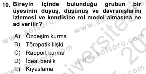 Sosyal Hizmet Kuruluşları Dersi 2023 - 2024 Yılı (Final) Dönem Sonu Sınav Soruları 10. Soru