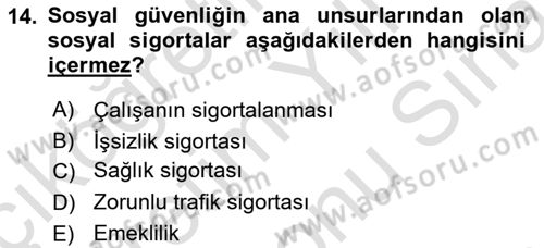 Sosyal Hizmet Kuruluşları Dersi 2023 - 2024 Yılı (Final) Dönem Sonu Sınav Soruları 14. Soru