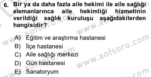 Sosyal Hizmet Kuruluşları Dersi 2023 - 2024 Yılı (Final) Dönem Sonu Sınav Soruları 6. Soru