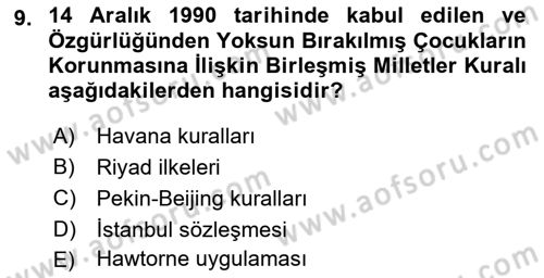 Sosyal Hizmet Kuruluşları Dersi 2023 - 2024 Yılı (Final) Dönem Sonu Sınav Soruları 9. Soru