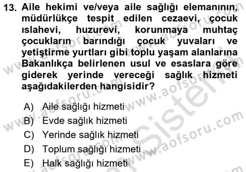 Sosyal Hizmet Kuruluşları Dersi 2023 - 2024 Yılı Yaz Okulu Sınav Soruları 13. Soru