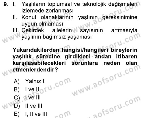 Sosyal Hizmet Kuruluşları Dersi 2023 - 2024 Yılı Yaz Okulu Sınav Soruları 9. Soru