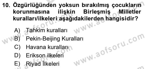 Sosyal Hizmet Kuruluşları Dersi 2024 - 2025 Yılı (Final) Dönem Sonu Sınav Soruları 10. Soru