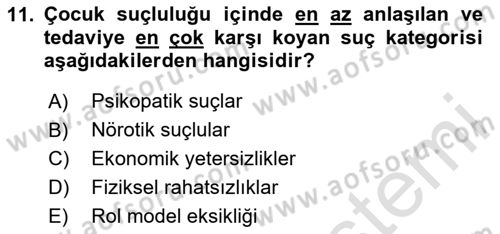 Sosyal Hizmet Kuruluşları Dersi 2024 - 2025 Yılı (Final) Dönem Sonu Sınav Soruları 11. Soru