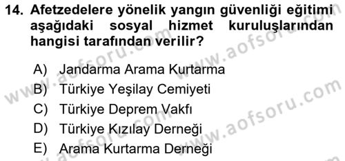 Sosyal Hizmet Kuruluşları Dersi 2024 - 2025 Yılı (Final) Dönem Sonu Sınav Soruları 14. Soru