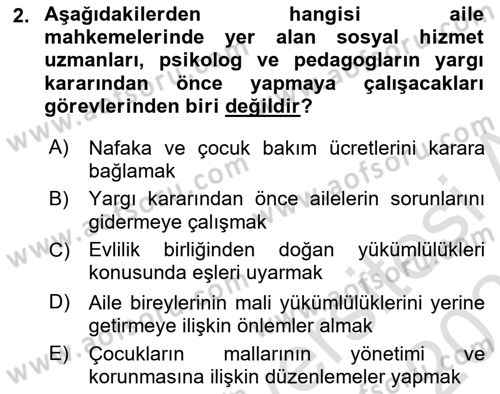Sosyal Hizmet Kuruluşları Dersi 2024 - 2025 Yılı (Final) Dönem Sonu Sınav Soruları 2. Soru