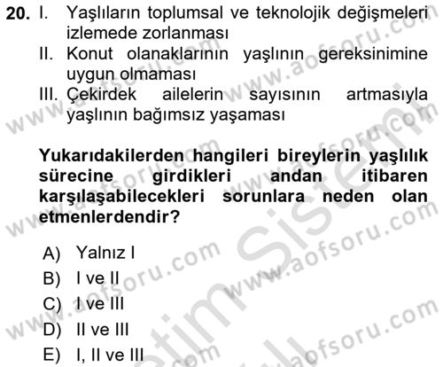 Sosyal Hizmet Kuruluşları Dersi 2025 - 2026 Yılı (Vize) Ara Sınav Soruları 20. Soru