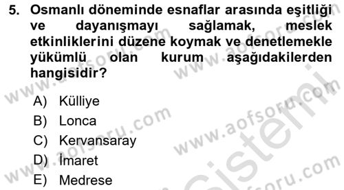 Sosyal Hizmet Kuruluşları Dersi 2025 - 2026 Yılı (Vize) Ara Sınav Soruları 5. Soru