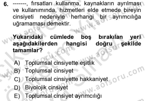 Sosyal Hizmet Kuruluşları Dersi 2025 - 2026 Yılı (Vize) Ara Sınav Soruları 6. Soru