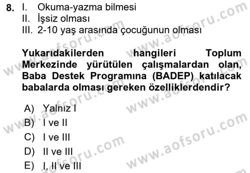 Sosyal Hizmet Kuruluşları Dersi 2025 - 2026 Yılı (Vize) Ara Sınav Soruları 8. Soru