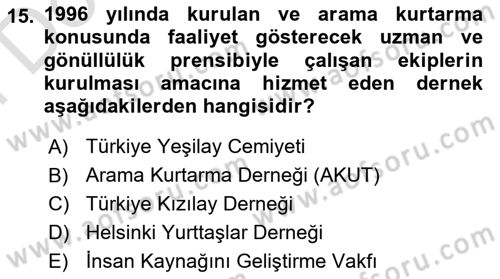 Sosyal Hizmet Kuruluşları Dersi 2025 - 2026 Yılı (Final) Dönem Sonu Sınav Soruları 15. Soru