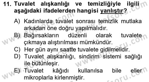 Temel Sağlık Hizmetleri Dersi 2012 - 2013 Yılı (Vize) Ara Sınav Soruları 11. Soru
