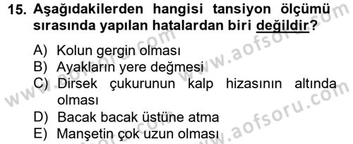 Temel Sağlık Hizmetleri Dersi 2012 - 2013 Yılı (Vize) Ara Sınav Soruları 15. Soru