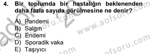 Temel Sağlık Hizmetleri Dersi 2012 - 2013 Yılı (Vize) Ara Sınav Soruları 4. Soru