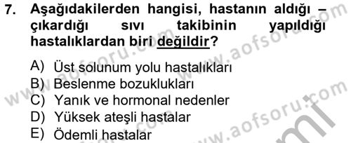 Temel Sağlık Hizmetleri Dersi 2012 - 2013 Yılı (Final) Dönem Sonu Sınav Soruları 7. Soru