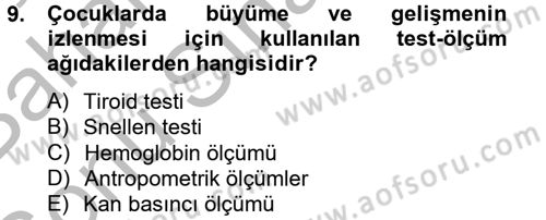 Temel Sağlık Hizmetleri Dersi 2012 - 2013 Yılı (Final) Dönem Sonu Sınav Soruları 9. Soru