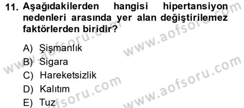 Temel Sağlık Hizmetleri Dersi 2013 - 2014 Yılı (Vize) Ara Sınav Soruları 11. Soru