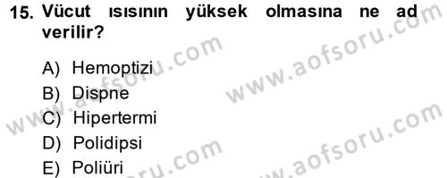 Temel Sağlık Hizmetleri Dersi 2013 - 2014 Yılı (Vize) Ara Sınav Soruları 15. Soru