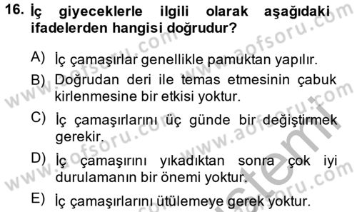 Temel Sağlık Hizmetleri Dersi 2013 - 2014 Yılı (Vize) Ara Sınav Soruları 16. Soru