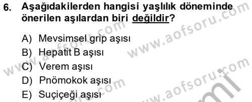 Temel Sağlık Hizmetleri Dersi 2013 - 2014 Yılı (Vize) Ara Sınav Soruları 6. Soru