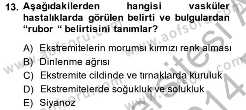 Temel Sağlık Hizmetleri Dersi 2013 - 2014 Yılı (Final) Dönem Sonu Sınav Soruları 13. Soru