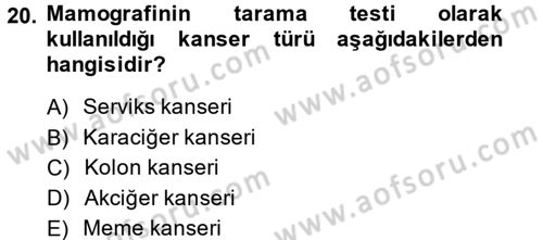 Temel Sağlık Hizmetleri Dersi 2013 - 2014 Yılı (Final) Dönem Sonu Sınav Soruları 20. Soru