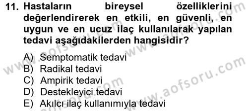Temel Sağlık Hizmetleri Dersi 2013 - 2014 Yılı Tek Ders Sınav Soruları 11. Soru