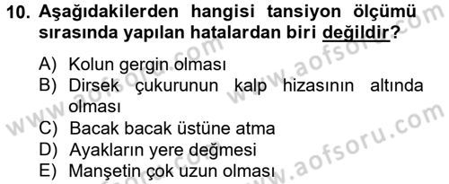 Temel Sağlık Hizmetleri Dersi 2014 - 2015 Yılı (Vize) Ara Sınav Soruları 10. Soru