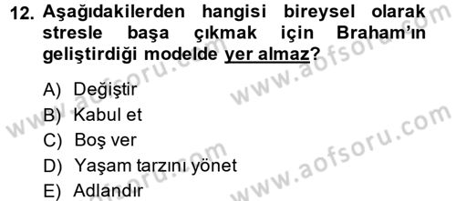 Temel Sağlık Hizmetleri Dersi 2014 - 2015 Yılı (Vize) Ara Sınav Soruları 12. Soru