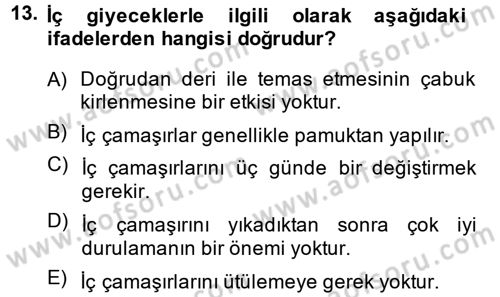 Temel Sağlık Hizmetleri Dersi 2014 - 2015 Yılı (Vize) Ara Sınav Soruları 13. Soru