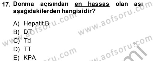 Temel Sağlık Hizmetleri Dersi 2014 - 2015 Yılı (Vize) Ara Sınav Soruları 17. Soru
