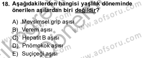 Temel Sağlık Hizmetleri Dersi 2014 - 2015 Yılı (Vize) Ara Sınav Soruları 18. Soru