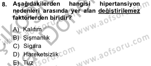 Temel Sağlık Hizmetleri Dersi 2014 - 2015 Yılı (Vize) Ara Sınav Soruları 8. Soru