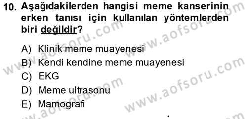Temel Sağlık Hizmetleri Dersi 2014 - 2015 Yılı (Final) Dönem Sonu Sınav Soruları 10. Soru