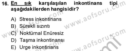 Temel Sağlık Hizmetleri Dersi 2014 - 2015 Yılı (Final) Dönem Sonu Sınav Soruları 16. Soru