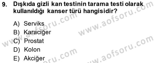 Temel Sağlık Hizmetleri Dersi 2014 - 2015 Yılı (Final) Dönem Sonu Sınav Soruları 9. Soru
