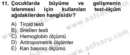 Temel Sağlık Hizmetleri Dersi 2014 - 2015 Yılı Tek Ders Sınav Soruları 11. Soru