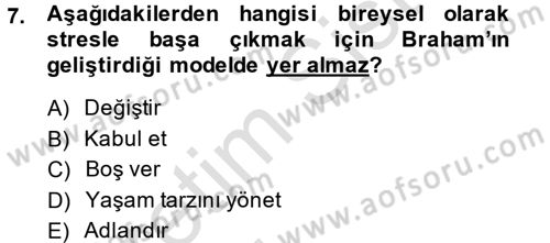 Temel Sağlık Hizmetleri Dersi 2014 - 2015 Yılı Tek Ders Sınav Soruları 7. Soru