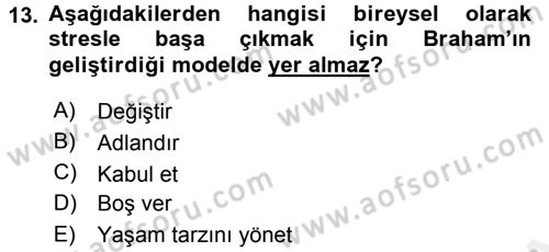 Temel Sağlık Hizmetleri Dersi 2015 - 2016 Yılı (Vize) Ara Sınav Soruları 13. Soru