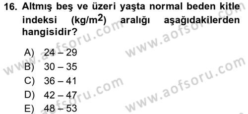 Temel Sağlık Hizmetleri Dersi 2015 - 2016 Yılı (Vize) Ara Sınav Soruları 16. Soru
