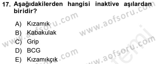 Temel Sağlık Hizmetleri Dersi 2015 - 2016 Yılı (Vize) Ara Sınav Soruları 17. Soru