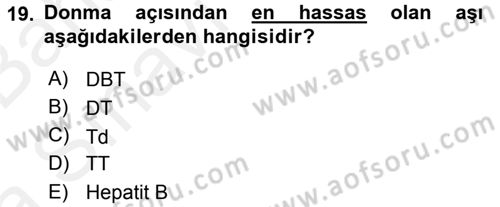 Temel Sağlık Hizmetleri Dersi 2015 - 2016 Yılı (Vize) Ara Sınav Soruları 19. Soru