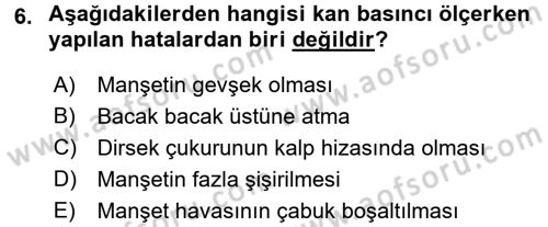 Temel Sağlık Hizmetleri Dersi 2015 - 2016 Yılı (Vize) Ara Sınav Soruları 6. Soru
