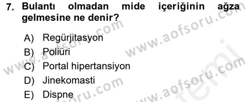 Temel Sağlık Hizmetleri Dersi 2015 - 2016 Yılı (Vize) Ara Sınav Soruları 7. Soru