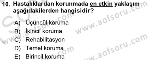 Temel Sağlık Hizmetleri Dersi 2015 - 2016 Yılı (Final) Dönem Sonu Sınav Soruları 10. Soru