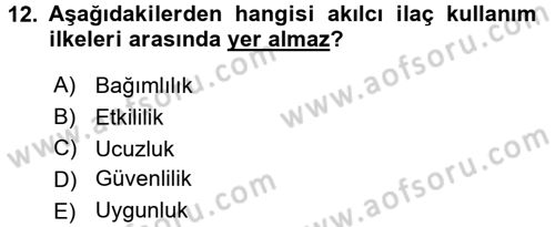 Temel Sağlık Hizmetleri Dersi 2015 - 2016 Yılı (Final) Dönem Sonu Sınav Soruları 12. Soru