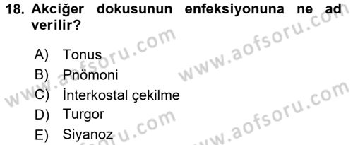 Temel Sağlık Hizmetleri Dersi 2015 - 2016 Yılı (Final) Dönem Sonu Sınav Soruları 18. Soru